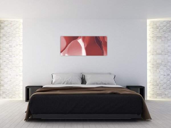 Tablou - Floare abstractă roșie N⁰3 (120x50 cm)