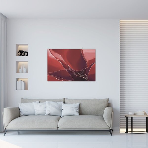 Tablou - Floare abstractă roșie N⁰2 (90x60 cm)