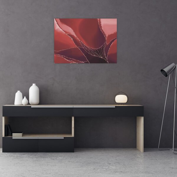 Tablou - Floare abstractă roșie N⁰2 (70x50 cm)
