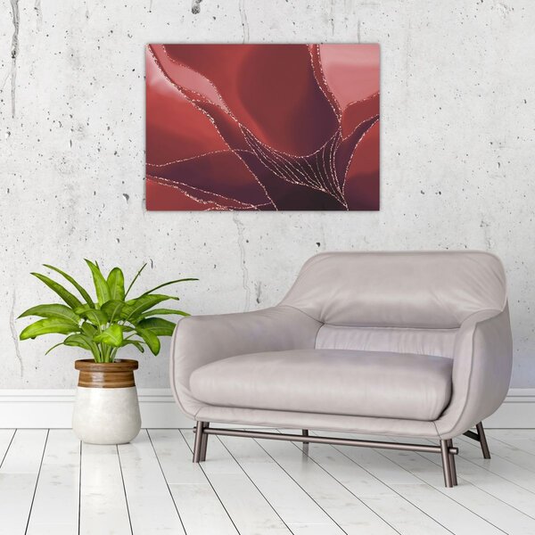 Tablou - Floare abstractă roșie N⁰2 (70x50 cm)