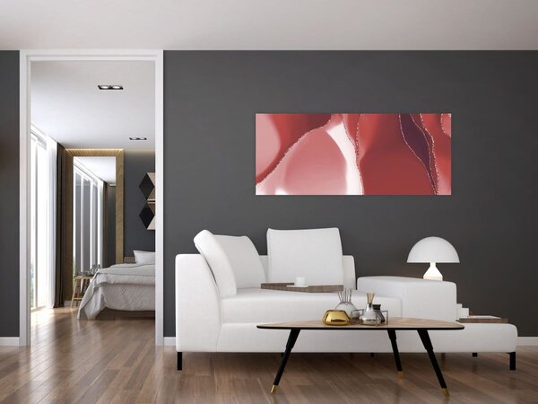 Tablou - Floare abstractă roșie N⁰3 (120x50 cm)