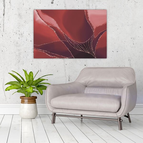 Tablou - Floare abstractă roșie N⁰2 (90x60 cm)