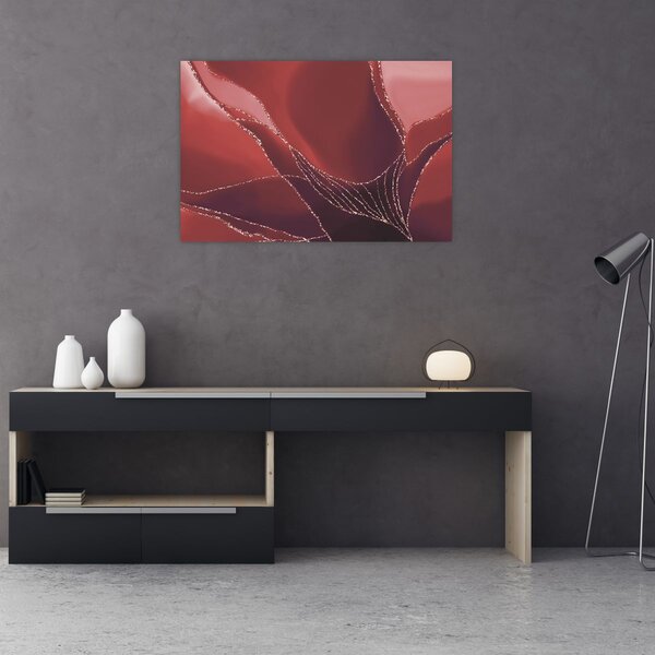 Tablou - Floare abstractă roșie N⁰2 (90x60 cm)