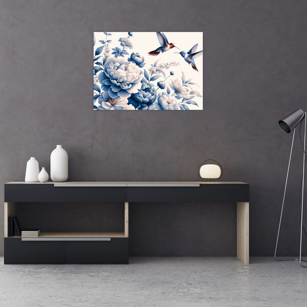 Tablou - Colibri deasupra florii (70x50 cm)