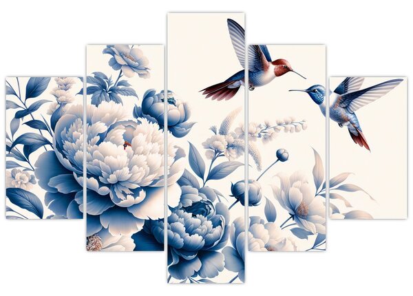 Tablou - Colibri deasupra florii (150x105 cm)