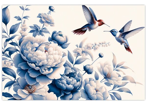 Tablou - Colibri deasupra florii (90x60 cm)