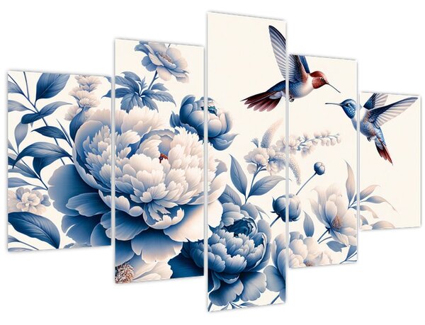 Tablou - Colibri deasupra florii (150x105 cm)