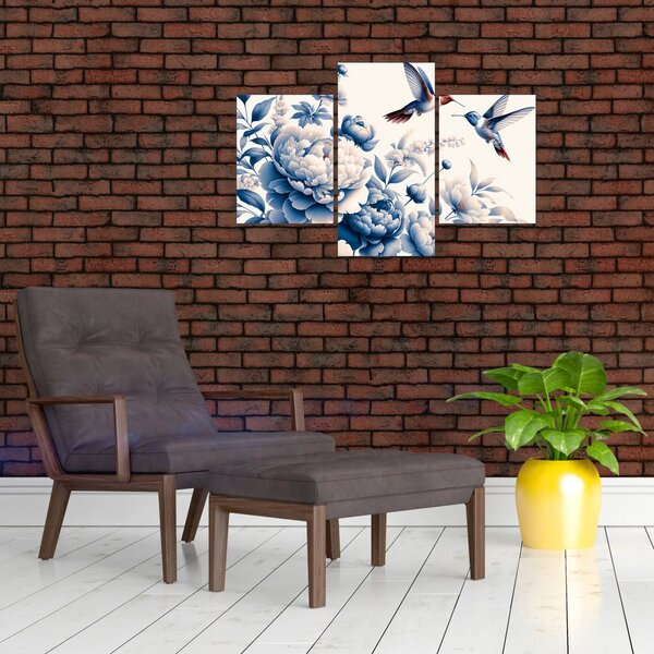 Tablou - Colibri deasupra florii (90x60 cm)