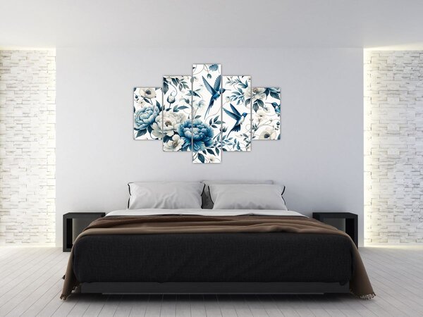Tablou - Colibri cu flori (150x105 cm)