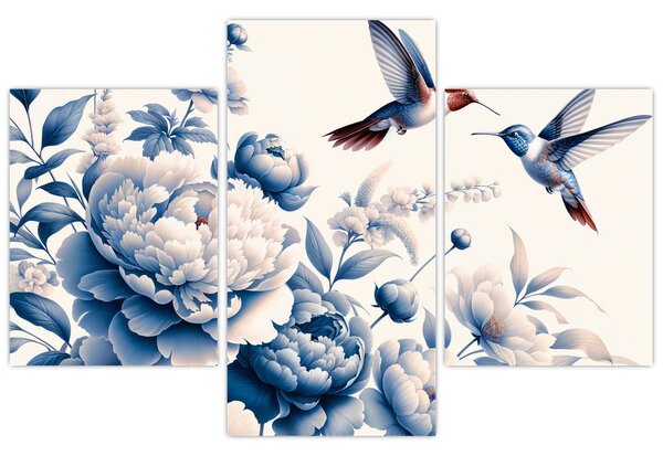 Tablou - Colibri deasupra florii (90x60 cm)