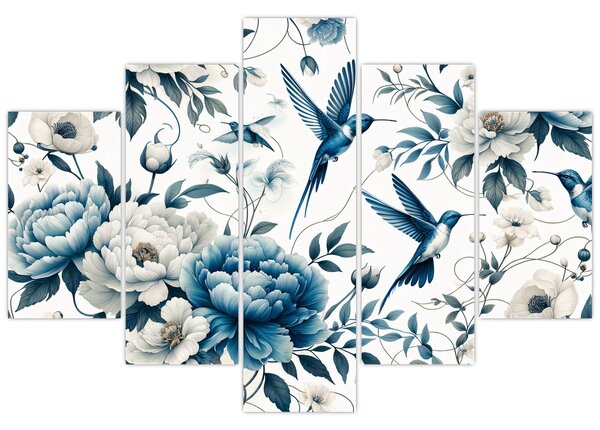 Tablou - Colibri cu flori (150x105 cm)