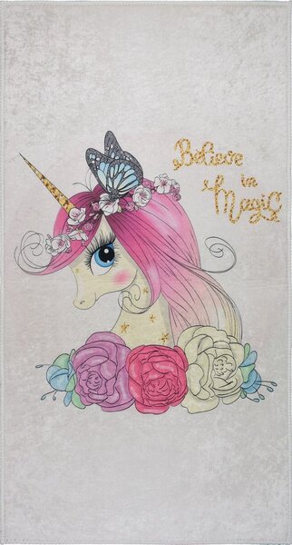 Covor pentru copii fildeș lavabil 100x160 cm Cute Unicorn – Vitaus