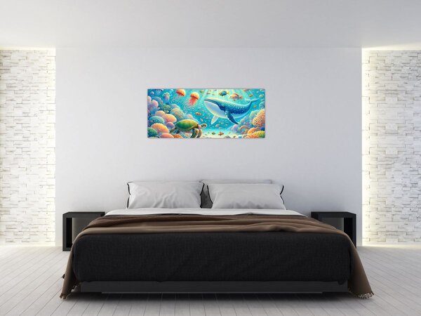 Tablou - Lumea sub apă (120x50 cm)