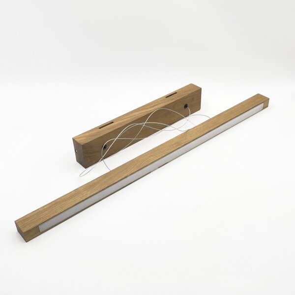 Pendul LED VERDE suspendat pe cablu, 18 W / 230 V, 3000 K, 76 cm, finisaj stejar