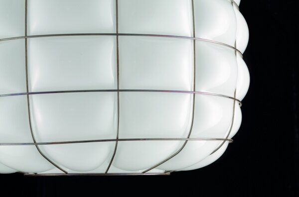 Lustră pe cablu SIRU TERRA 1xE27/60W/230V negru/alb sticlă venețiană