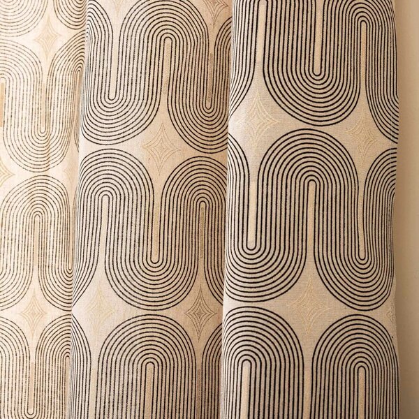 Draperie neagră-bej 140x240 cm Ondine – douceur d'intérieur