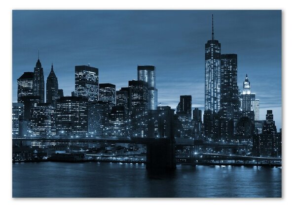 Fotografie imprimată pe sticlă New York, pe timp de noapte
