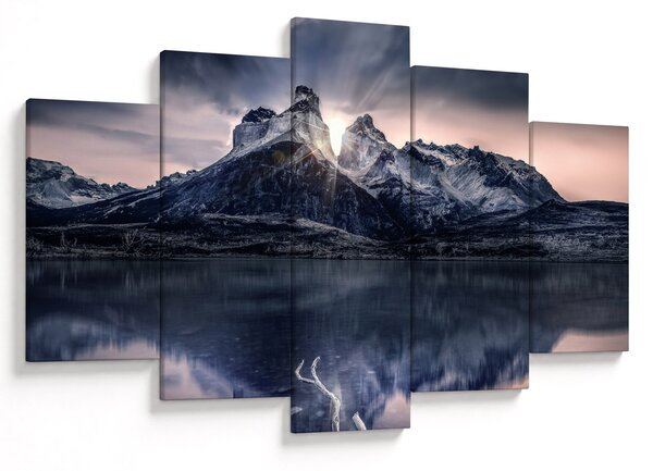 Tablou lacul cu munte (150x105 cm)