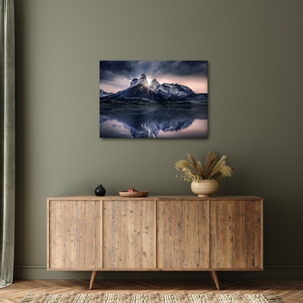 Tablou lacul cu munte (70x50 cm)