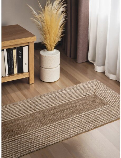 Covor tip traversă în culoare naturală deschisă/în culoare naturală închisă reversibil/țesut manual din iută 80x200 cm Juno – Hanse Home