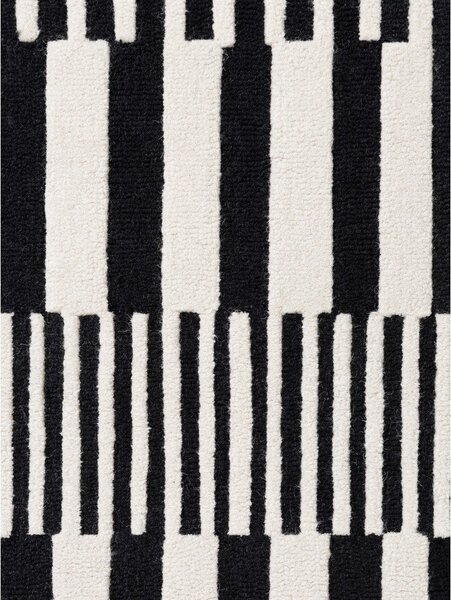 Covor alb-negru țesut manual din lână 120x180 cm Stryve Pulse – Elle Decoration