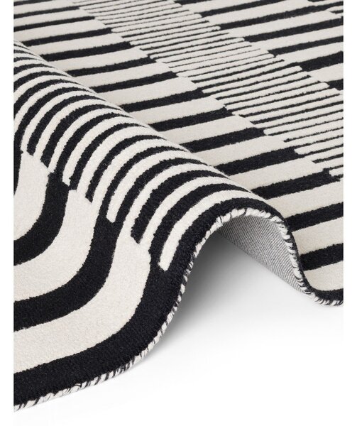 Covor alb-negru țesut manual din lână 120x180 cm Stryve Pulse – Elle Decoration