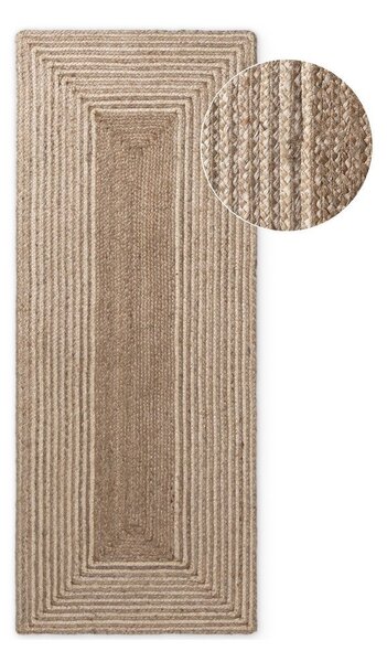 Covor tip traversă în culoare naturală deschisă/în culoare naturală închisă reversibil/țesut manual din iută 80x200 cm Juno – Hanse Home