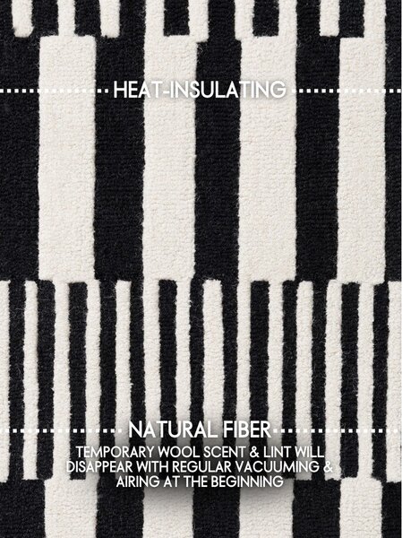 Covor alb-negru țesut manual din lână 120x180 cm Stryve Pulse – Elle Decoration