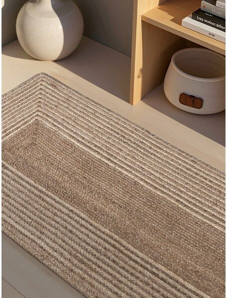 Covor tip traversă în culoare naturală deschisă/în culoare naturală închisă reversibil/țesut manual din iută 80x200 cm Juno – Hanse Home