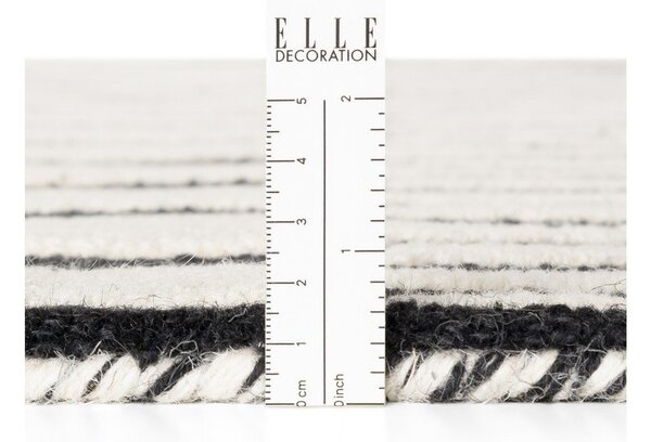 Covor alb-negru țesut manual din lână 120x180 cm Stryve Pulse – Elle Decoration