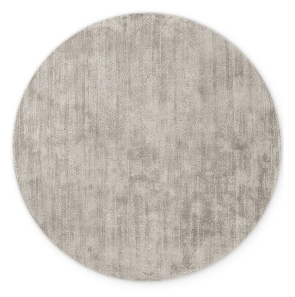 Covor gri țesut manual rotund din viscoză ø 120 cm Noemi – Vikosa