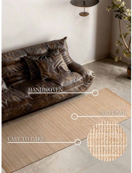 Covor tip traversă în culoare naturală reversibil/țesut manual din amestec de iută 80x200 cm Birka – Villeroy&Boch