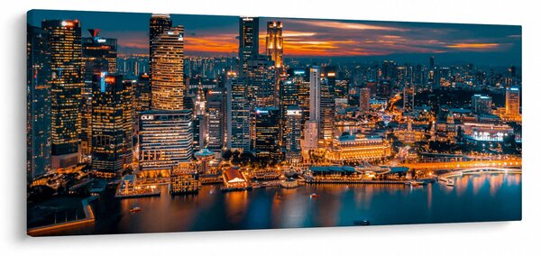 Tablou cu orașul nocturn (120x50 cm)