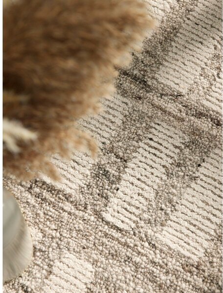 Covor crem țesut manual din lână 120x180 cm Boho 1.0 Linara – Vikosa