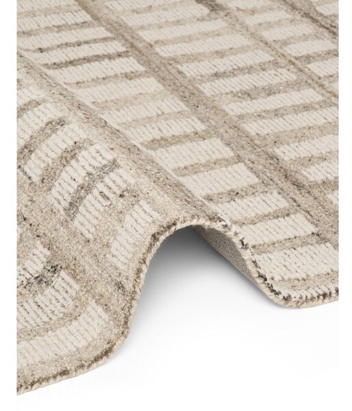 Covor crem țesut manual din lână 120x180 cm Boho 1.0 Linara – Vikosa