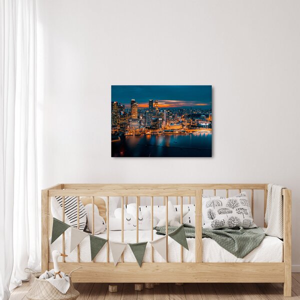 Tablou cu orașul nocturn (70x50 cm)
