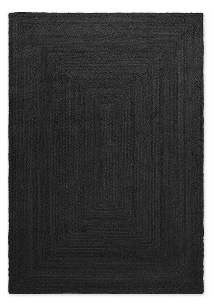 Covor negru reversibil/țesut manual din iută 80x150 cm Juno – Hanse Home