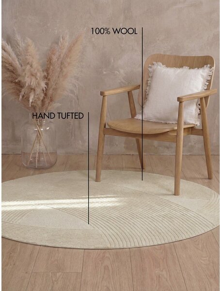 Covor crem rotund din lână ø 160 cm Kensington Victoria – Ted Baker