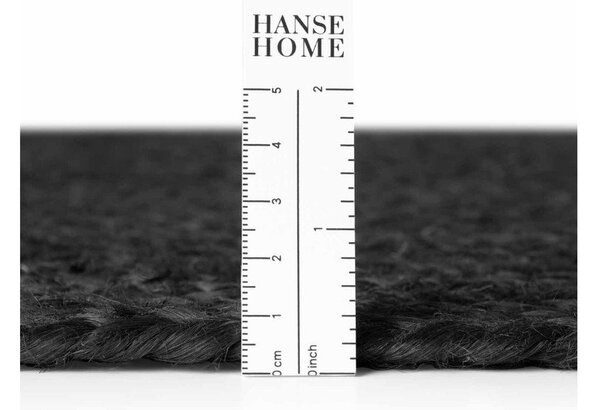 Covor negru reversibil/țesut manual din iută 80x150 cm Juno – Hanse Home