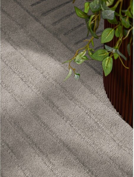 Covor gri deschis țesut manual rotund din lână ø 120 cm Arcura – Vikosa
