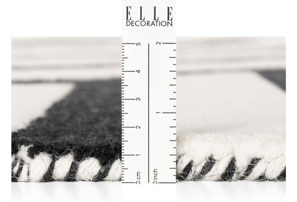 Covor alb-negru țesut manual din lână 120x180 cm Stryve Noir – Elle Decoration