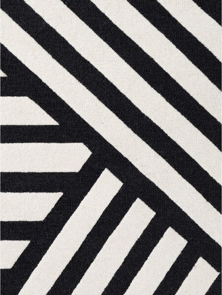 Covor alb-negru țesut manual din lână 120x180 cm Stryve Noir – Elle Decoration