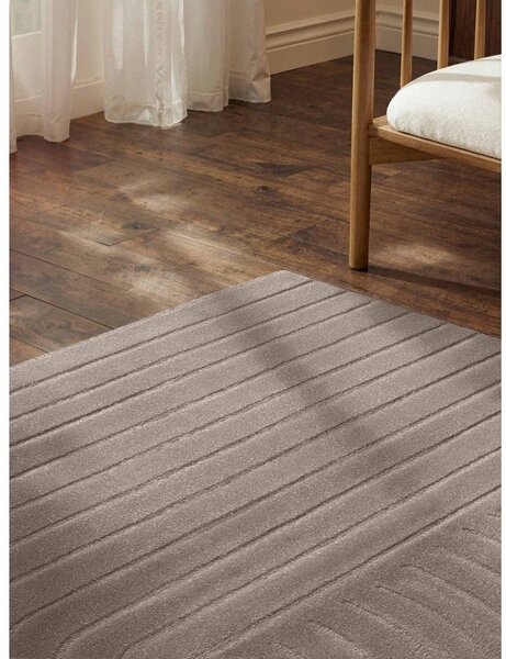 Covor gri deschis țesut manual din lână 120x180 cm Arcura – Vikosa