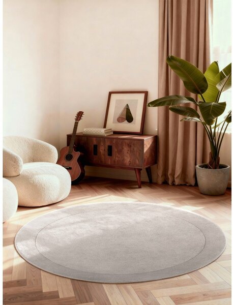 Covor gri țesut manual rotund din amestesc de lână ø 150 cm Kivi – Villeroy&Boch