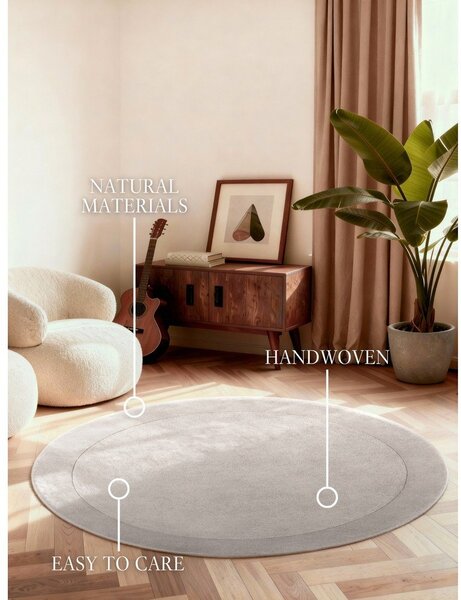 Covor gri țesut manual rotund din amestesc de lână ø 150 cm Kivi – Villeroy&Boch