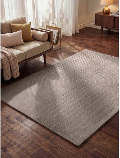 Covor gri deschis țesut manual din lână 120x180 cm Arcura – Vikosa