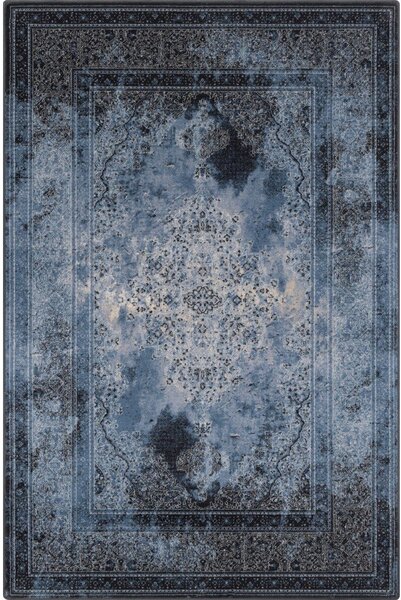 Covor albastru din lână 100x180 cm Difida – Agnella