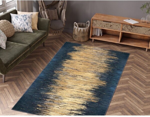 Covor galben/albastru închis lavabil 80x150 cm Goldie – Vitaus