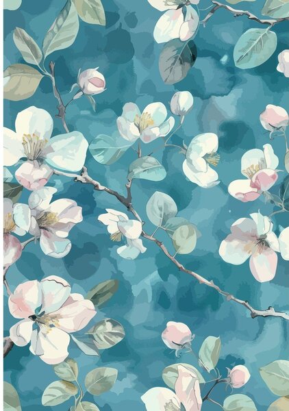 Covor albastru lavabil 50x80 cm Bloom – Vitaus