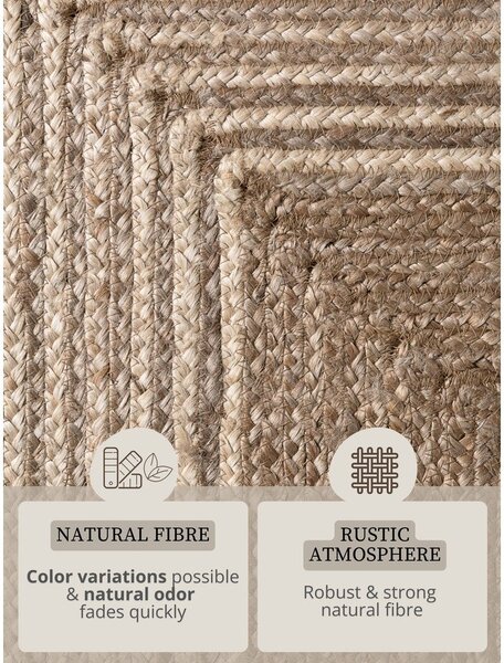 Covor în culoare naturală deschisă/în culoare naturală închisă reversibil/țesut manual din iută 120x170 cm Juno – Hanse Home